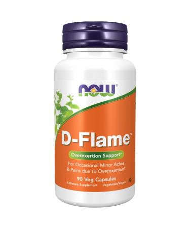 NOW Supplements D-Flame with a Blend of Complementary Herbs Overexertion Support* 90 Veg Capsules 90 Vcaps