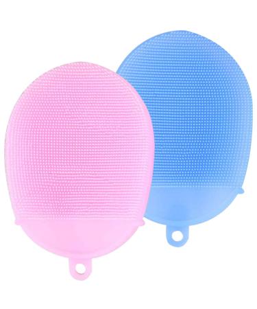 Silicone body brush found 2 pieces of body peeling bathroom glove facial cleaning burst shower brush peeling glove for body cleaning spa massage scrubber