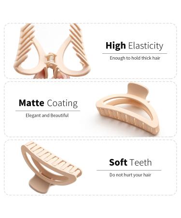 8 Pcs Neutral Hair Claw Clips - Casual Wear Hair Accessories for Women and Girls | Nonslip & Strong Hold Matte Clips for Thick and Thin Hair - Buy Online on GoSupps.com
