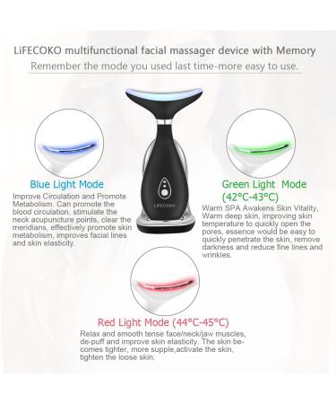 Electrical Facial Massage Device - Anti-Fold Skin-Tightening Beauty Massager for Face & Neck - Portable USB Rechargeable (Black) - Buy Online on GoSupps.com