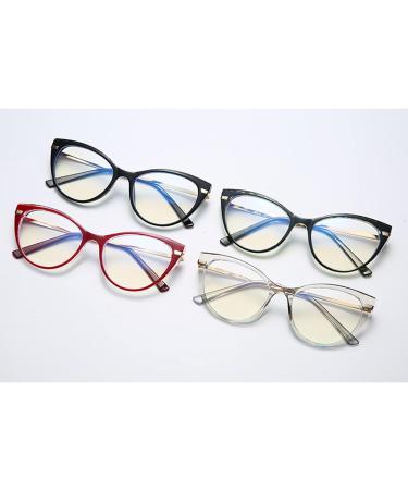 LJczka Cat Eyes Blue Light Blocking Glasses for Women - Retro Clear Gray Style for PC TV & Mobile - Buy Online on GoSupps.com