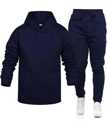 Hanxiulin Men's Jogging Suit - Casual Sportswear Long Sleeve Jacket & Sweatpants Set | Comfortable Cotton Athletic Wear - Buy Online on GoSupps.com