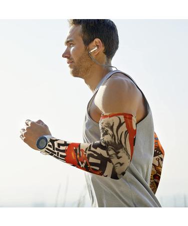 YARIEW Arm Sleeves for Men - 6Pcs Fake Tattoo Sleeves for Sun Protection and Cover Up - Buy Online on GoSupps.com