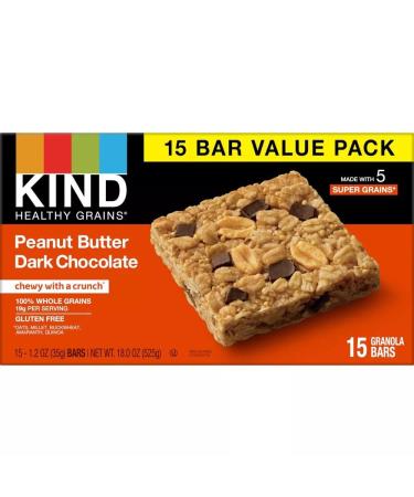 KIND Healthy Grains Bars Peanut Butter Dark Chocolate Chunk -18oz/15ct