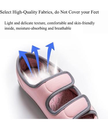 Gycdwjh Men's Diabetic Edema Slippers - Adjustable Open Toe Sandals for Arthritis & Plantar Fasciitis - Grey XL (42-43) - Buy Online on GoSupps.com