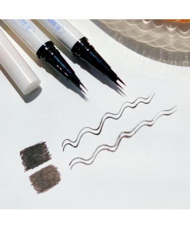 Double Lower Eyelash Pencil Eyeliner Pencil Waterproof Smudge Proof Bottom Eyelashes | Eye Liner Liquid Eyeliner Two-Claw Bottom Lashes Pencil for Eye Makeup Pochy 02# Fog Gray Brown - Buy Online on GoSupps.com