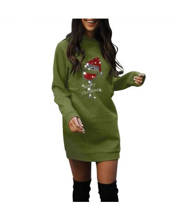Hanxiulin Hoodie Women Christmas Christmas Dress Hooded Pullover Party Dresses Hoodfover Fashion Dresse Ober Part Hood Pulli Sweatshirts Dress Schmal Rock Gr n XL