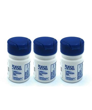 Polvos de Sulpha Antibiotic First Aid Powder. for Minor Cuts, Scrapes and Burns. Prevents Wound Infection. 0.90 Oz / 7.5 g. Pack of 3