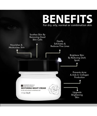 Buy WBM Restoring Night Cream for Face | Anti-Aging Moisturizer | Hydro-Rich Essence | 1.7 oz for Youthful Hydrated Skin - International Shipping Available - Buy Online on GoSupps.com