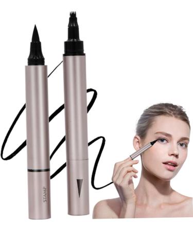 Eyebrow Contouring Pen 2Pcs 4-Pronged Eyebrow Pen Waterproof Fast Drying Eyeliner Long Lasting Dual-end Makeup Eyeliner Pencil Eyebrow Color - Buy Online on GoSupps.com