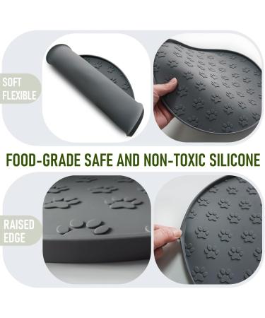 AVYDIIF Pet Feeding Mats for Small Paws - Black & Gray Durable Non-Slip Easy to Clean - Buy Online on GoSupps.com