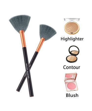 Shop High-Quality Fan Makeup Brush for Highlighter & Blush | Long Handle Anti-Shedding Bronzer Tool | International Shipping Available - Buy Online on GoSupps.com