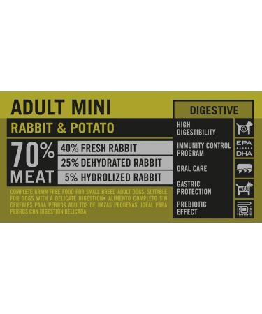 Optimanova Super Premium Food - Adult Mini Digestive Dog Food - Rabbit and Potato - hypoallergenic - grain free - 8 kg. - 40% Fresh Meat - Small Breeds - Buy Online on GoSupps.com
