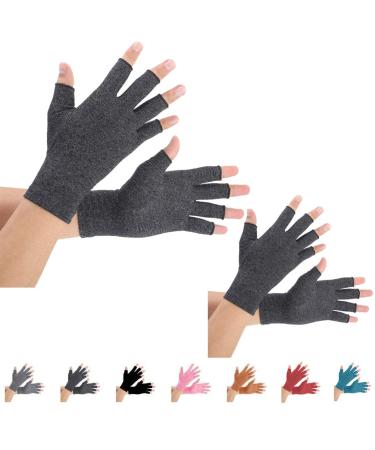 2 pairs arthritis gloves support for compression gloves and warmth for hands finger joint relief of pain in rheumatoids arthrosis RSI carpal tunnel (S black) S black
