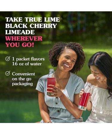 TRUE LIME Black Cherry Limeade Drink Mix (10 Packets) | Made from Real Limes | No Preservatives No Artificial Sweeteners Gluten Free | Water Flavor Packets & Water Enhancer with Stevia (6-Pack) - Buy Online on GoSupps.com