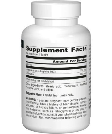 Buy Source Naturals L-Arginine L-Citrulline Complex 1000 mg | 240 Tablets - Boost Energy & Performance - Buy Online on GoSupps.com