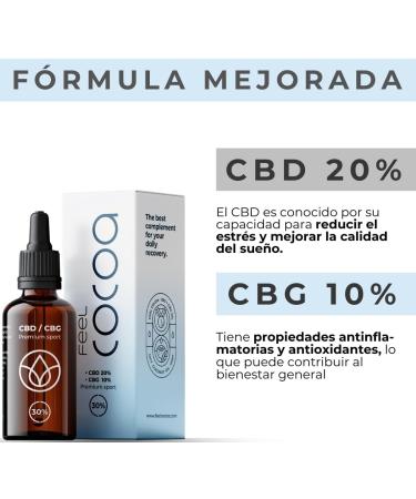 Feel Cocoa CBD Oil 30% (20% CBD + 10% CBG) by Feel Cocoa 30ml Made entirely organically and sustainably to help muscle processes - Buy Online on GoSupps.com
