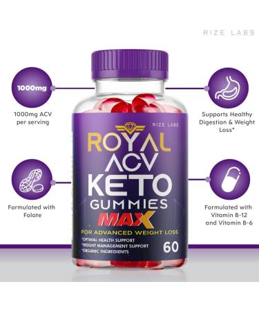 2 Pack Royal Keto Gummies - Organic Apple Cider Vinegar Gomitas for Weight Loss - 120 Gummies - Buy Online on GoSupps.com