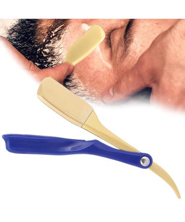 Professional Classic Folding Shaving Holder for Men | Gold & Blue Manual Facial Hair Shaving Tool - Best Shaving Experience - Buy Online on GoSupps.com