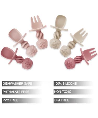 Shop Pandaear 6 Pack Silicone Baby Cutlery Set - Learning Spoon & Fork for Kids 3 Months & Up - Safe Dining Essentials - Buy Online on GoSupps.com