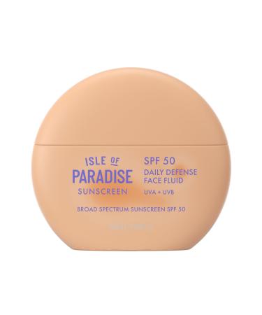 Isle Of Paradise Daily Defense Face Fluid SPF 50 Sunscreen Broad-Spectrum UVA/UVB Protection Lightweight & Non-Greasy Liquid Face Sunscreen for All Skin Types 1.69 fl. Oz