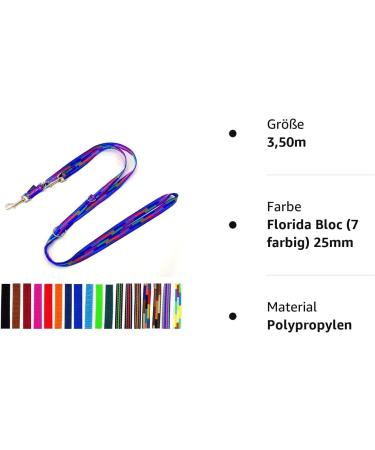 Shop Durable 2m to 5m Dog Linen for Large Dogs - Florida Bloc (7 Colors) 25mm Ideal for International Shipping - Buy Online on GoSupps.com