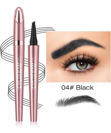 Magic Eyebrow Pencil 4 Tips Eyebrow Pen 3D Waterproof Long Lasting Eyebrow Pencil for Natural Makeup Makeup Tools (Grey) - Buy Online on GoSupps.com