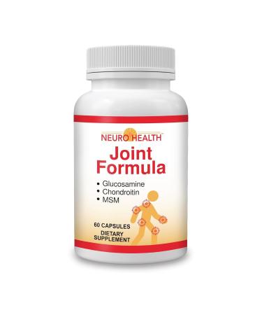 Neuro Health Joint Formula with Glucosamine Chondroitin and MSM 60 Capsules (1 Bottle) Turmeric/Joint Support Supplement for Bones Back Knees Hands/Used for Cartilage & Joint Support