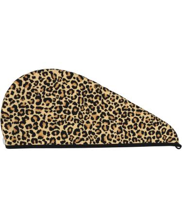 Leopard Print Microfiber Hair Towel | Super Absorbent Quick Dry Wrap for Long Curly & Thick Hair - Coral Velvet - Buy Online on GoSupps.com