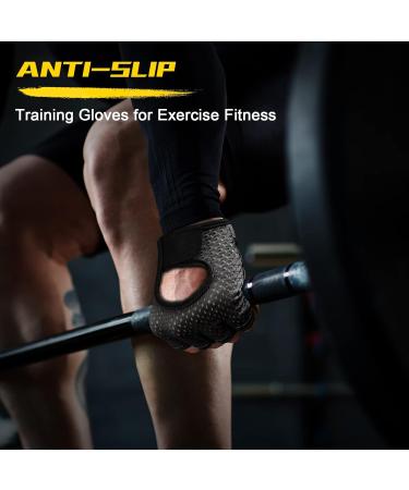Flintronic Fitness Gloves | Breathable Training & Weight Lifting Gloves for Men & Women | Non-Slip Silicone Gym Gloves - Black - Buy Online on GoSupps.com