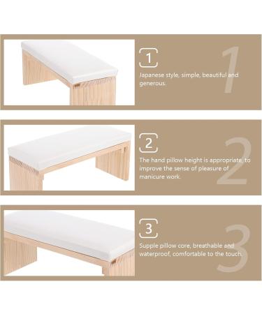 HEALLILY Nail Art Hand Rest Manicure Hand Pillow Wooden Manicure Cushion Manicure Wrist Pillow Nail Art Wood Rest Hand Pillow for Nail Salon Home White 30x13cm - Buy Online on GoSupps.com