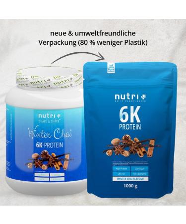 Nutri+ Protein Powder Winter Chai 1000g - Aspartame-Free Lactose-Free Non-GMO - Christmas Special Shake - Buy Online on GoSupps.com