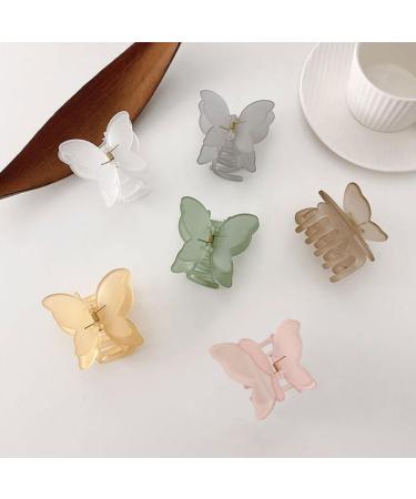 Acetate Hair Clip Simple Clip Butterfly Clip Hair Grasping Hair Accessories Suitable for All Hairstyles 6pcs Butterfly
