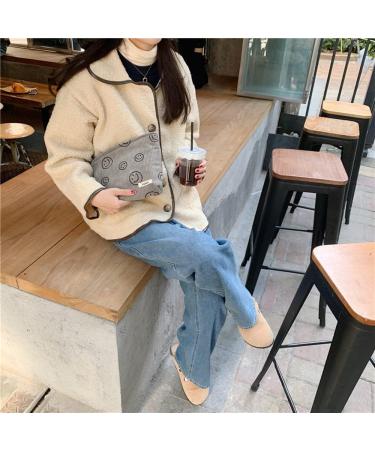 Corduroy Cosmetic Bag for Women | Aesthetic Handbags Purses | Smile Dots Makeup Organizer | Beige Makeup Bag for Girls - Buy Online on GoSupps.com