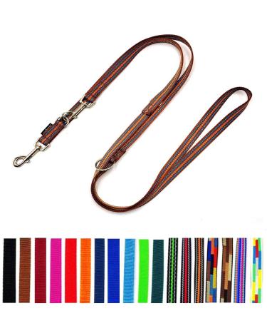 Dog leash adjustable 2m / 2.80m / 3.50m / 5m large dogs 20mm / 25mm (Hawaii (brown curry turkey) 20mm 3.50m) Hawaii (brown curry-t rkis) 20mm 3.50m