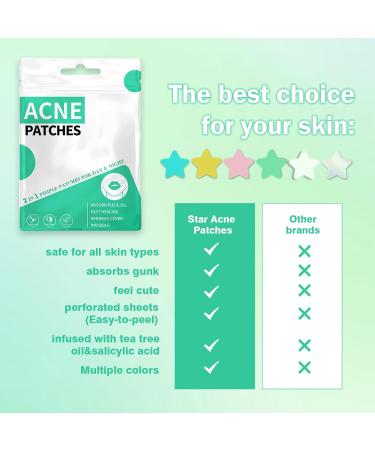 Star Pimple Patches - 240 Hydrocolloid Acne Dots with Tea Tree Oil | 3 Sizes 6 Colors for Effective Blemish Treatment - Buy Online on GoSupps.com