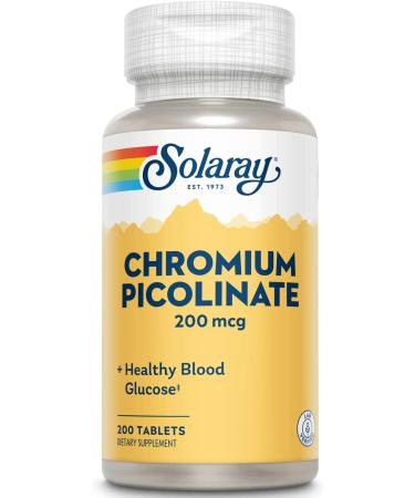 Solaray Chromium Picolinate Tablets 200 mcg - 200 Count | Essential Mineral Supplement - Buy Online on GoSupps.com
