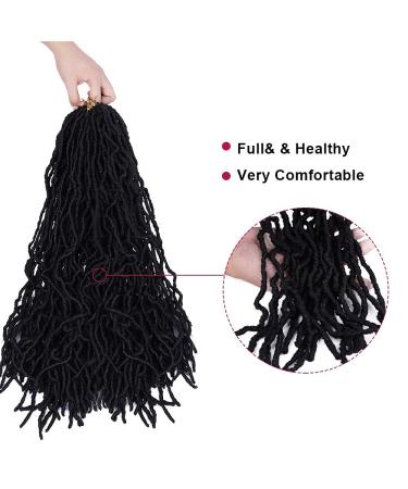 MEDO 7Packs New Faux Locs 24 Inch Crochet Hair Soft Locs Curly Wavy Pre-Looped Faux Locs Goddess Synthetic Fiber Hair Extensions - 24Inch 1B (Pack of 7) - Buy Online on GoSupps.com