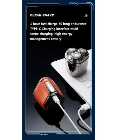 Men's electric shaver portable rechargeable electric shaver magnetic tip close at a stroke mini travel electric shaver full body bath smart razor (Cool Orange) - Buy Online on GoSupps.com