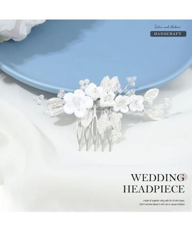 Vakkery Silver Pearl Wedding Hair Comb - Bridal Headpiece for Women and Girls - Buy Online on GoSupps.com