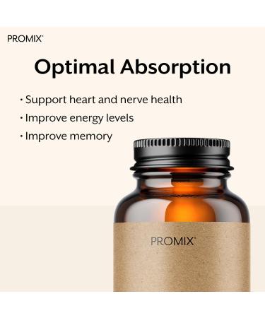 Promix Nutrition Vitamin B12 Supplement - 1000mcg as Methylcobalamin - Gut friendly - 90 count - Buy Online on GoSupps.com