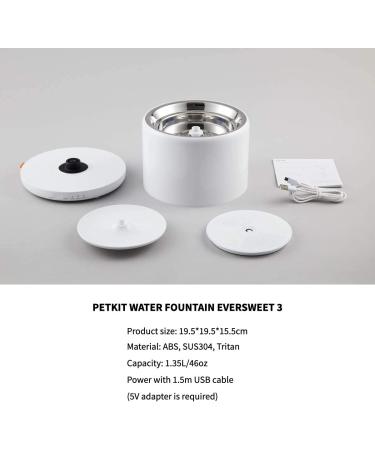 PETKIT Eversweet 3 Stainless Steel Water Fountain - Automatic Dispenser for Cats and Dogs - Ultra-Quiet with LED Light - Dual Modes - Buy Online on GoSupps.com