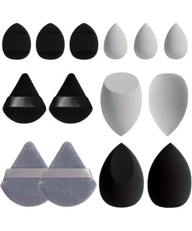 Makeup Sponge Set Soft Makeup Sponge Blender Sponges For Liquid Cream And Powder Powder Puff Long Lasting Beauty Sponge Wet & Dry Use For Women Black - Buy Online on GoSupps.com