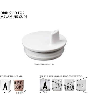 Design Letters Drink Lid for Melamine Cup (White) - BPA & BPS-Free, Lightweight, Tight Fit, Dishwasher Safe - Buy Online on GoSupps.com