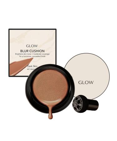Glow Air Cushion CC Cream Full Coverage Anti-Aging Foundation for Mature Skin Hydrating Long-Wear BB Cream for All Skin Types Radiant Finish (Dark Skin)