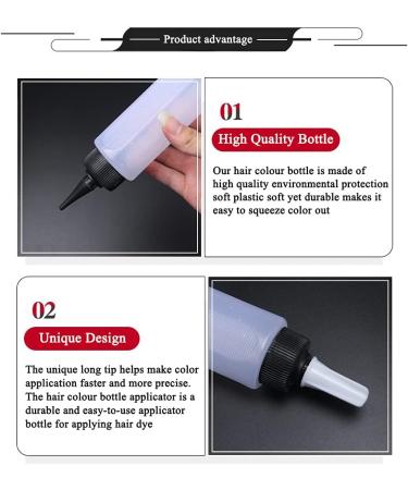 Neikafan 3 Pcs Hair Oil Applicator Bottle 150ml Plastic Oil Bottle for Hair Squeeze Oil Applicator Bottle with Tip Hair Dye Kit Bottle for Salon Hair Care Coloring - Buy Online on GoSupps.com