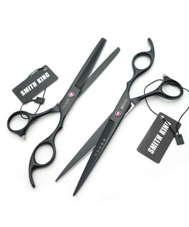 Professional 7.0 Inch Hair Cutting Thinning Scissors Set with Razor - Black - Buy Online on GoSupps.com