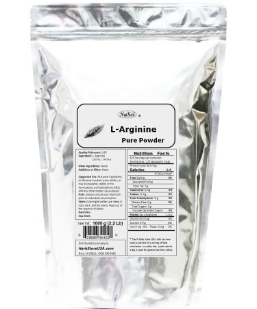 L-Arginine Powder Pure Base Form (1000 Grams (2.2 lb)) 2.2 Pound (Pack of 1)