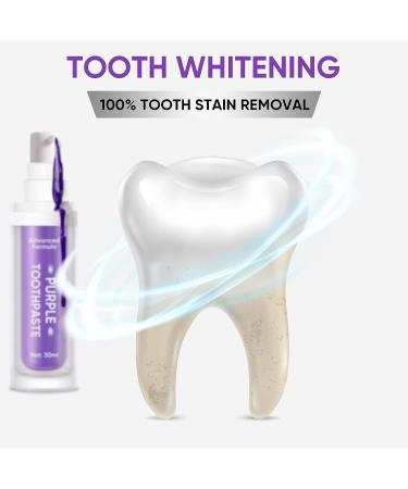 Purple Teeth Whitening Toothpaste - 30ml for Stain Removal and Whitening - Buy Online on GoSupps.com