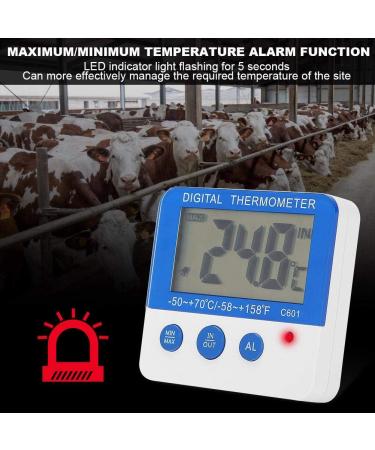 GOTOTOP Mini Alarm Thermometer Electronic Thermometer Instant Reading Large LCD Display Screen ABS Livestock Farm Indoor Outdoor (-50 + 70 ) - Buy Online on GoSupps.com